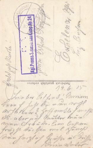 1. Weltkrieg, Ansichtskarte "Vaux (Ardennes)"