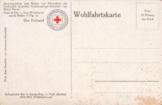 1. Weltkrieg, Ansichtskarte "Wohlfahrtskarte - Infanterist des 4. Garde-Reg. zu Fuß"