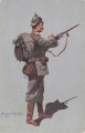 1. Weltkrieg, Ansichtskarte "Wohlfahrtskarte - Infanterist des 4. Garde-Reg. zu Fuß"