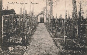 1. Weltkrieg, Ansichtskarte "Friedhof, Inf. Regt. 67...