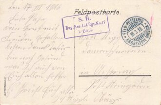 1. Weltkrieg, Ansichtskarte "Belgisches Kloster...