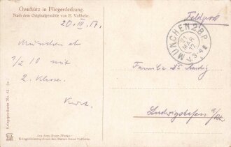 1. Weltkrieg, Ansichtskarte "Geschütz in...