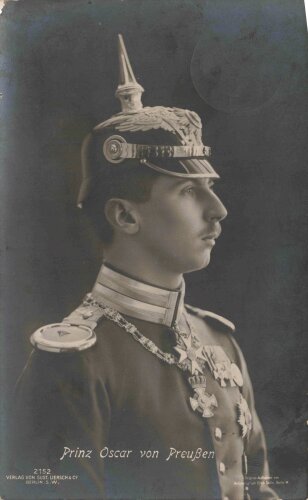 1. Weltkrieg, Ansichtskarte "Prinz Oscar von...