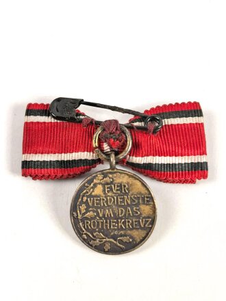 Preussen, Miniatur Rot Kreuz Medaille an Damenschleife....