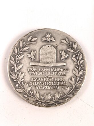 Verdienstmedaille in silber des " Bayerischen Industriellen Verbandes" Hersteller " Carl Poellath, Schrobenhausen, in Etui von Lauer Nürnberg