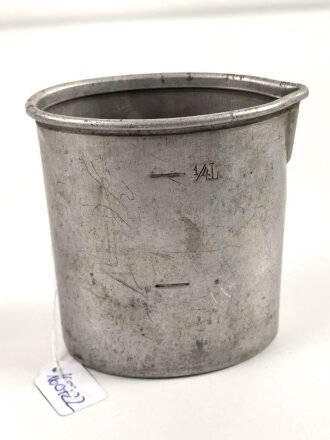 1.Weltkrieg, Trinkbecher aus Aluminium, Hersteller Wilhelm Berg 1914