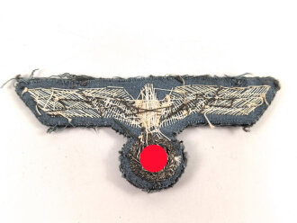 Küstenartillerie Kriegsmarine Brustadler, silbern handgestickt , für Küstenartilleriebeamte ?