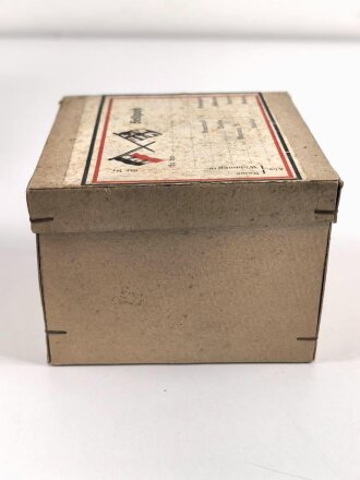 1.Weltkrieg, Feldpostpaket  mit zu befüllender Metalldose. Maße des Karton 7,5 x 10,5 x 10,5cm