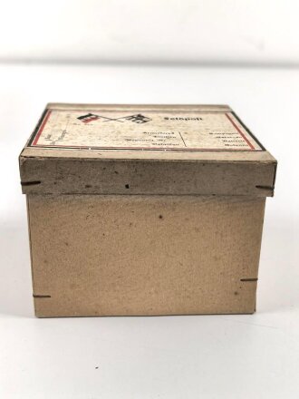 1.Weltkrieg, Feldpostpaket  mit zu befüllender Metalldose. Maße des Karton 7,5 x 10,5 x 10,5cm