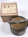 1.Weltkrieg, Feldpostpaket  mit zu befüllender Metalldose. Maße des Karton 7,5 x 10,5 x 10,5cm