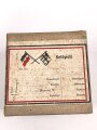 1.Weltkrieg, Feldpostpaket  mit zu befüllender Metalldose. Maße des Karton 7,5 x 10,5 x 10,5cm