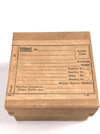 1.Weltkrieg, leeres Feldpostpaket , Maße des Karton 8,5 x 11,5 x 11,5cm