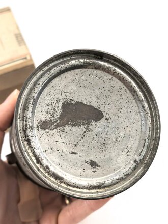 1.Weltkrieg, Feldpostpaket mit zu befüllender Metalldose. Maße des Karton 9 x 9 x 9cm