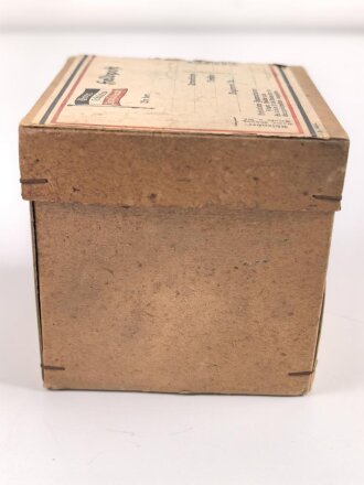 1.Weltkrieg, Feldpostpaket mit zu befüllender Metalldose. Maße des Karton 9 x 9 x 9cm