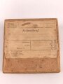 1.Weltkrieg, "Feldpostbrief" mit zu befüllendem Flachmann aus Metall. Maße des Karton 4 x 10,5 x 10,5cm