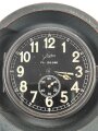 Luftwaffe Betriebsuhr, auch Stationsuhr oder Funkraumuhr genannt. Bauart Junghans, , Fl 25591. Original lackiertes Gehäuse , läuft einwandfrei
