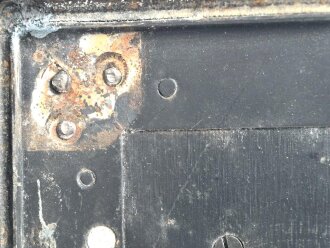 Transportkasten "Chi.Masch. A 02601" Originallack und Beschriftung. ( Chiffrier Maschine ) Nach dem Krieg weiterbenutzt