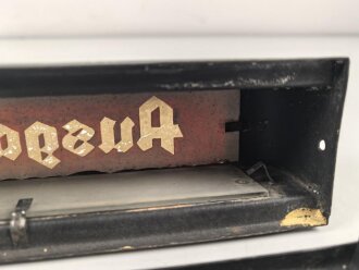 Luftwaffe, Beleuchtetes " Ausgang" Schild. Breite 25,5cm, Originallack, Funktion nicht geprüft
