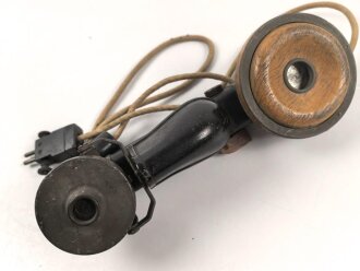 1. Weltkrieg, eiserner Armeefernsprecher in sehr gutem Gesamtzustand, Funktion nicht geprüft