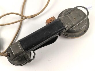 1. Weltkrieg, eiserner Armeefernsprecher in sehr gutem Gesamtzustand, Funktion nicht geprüft