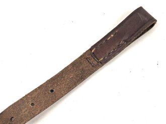 Lederriemen Wehrmacht. Breite  knapp 2cm, Gesamtlänge wie fotografiert 23,5cm