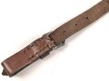 Lederriemen Wehrmacht. Breite  knapp 2cm, Gesamtlänge wie fotografiert 23,5cm
