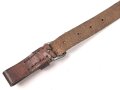 Lederriemen Wehrmacht. Breite  knapp 2cm, Gesamtlänge wie fotografiert 25,5cm