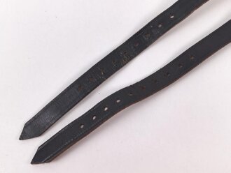 Paar Lederriemen Wehrmacht. Breite  1,5cm, Länge 55 und 57cm