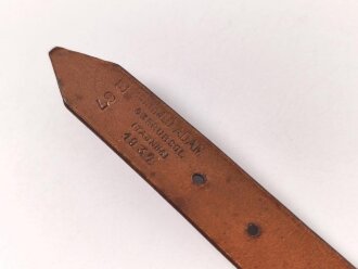 Lederriemen Wehrmacht. Breite  knapp 2cm, Gesamtlänge 32cm