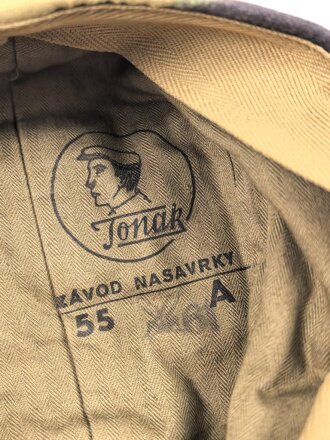 Tschechoslowakei, Tarnfeldmütze datiert 1961, Kopfgrösse 55. Guter Zustand