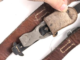 Koppeltragegestell Wehrmacht. Ungewöhnliche Ausführung, zum Teil aus italienischem Leder.