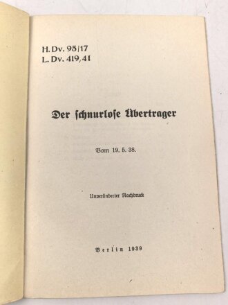 H.Dv.95/17 " Der schnurlose...
