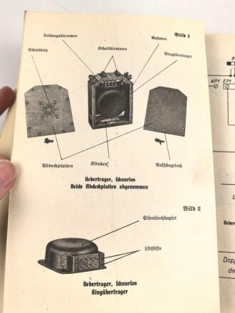H.Dv.95/17 " Der schnurlose Überträger" vom 19.5.38 12 Seiten und 5 Anlagen. Vermutllich älterer Nachdruck
