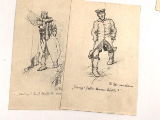 1.Weltkrieg, sechs Stück Künstler Ansichtskarten 2R. Blumenschein" , jeweils ungelaufen