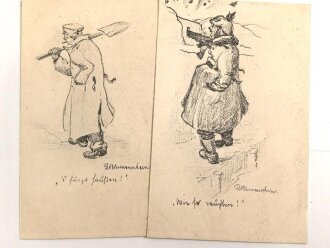 1.Weltkrieg, sechs Stück Künstler Ansichtskarten 2R. Blumenschein" , jeweils ungelaufen