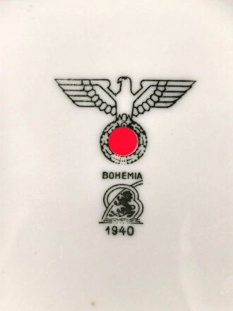 Heer, Kantinenporzellan Suppenteller, Hersteller Bohemia 1940, Durchmesser 23cm, gebraucht