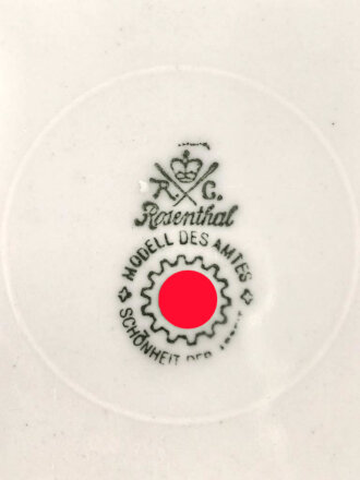 Deutsche Arbeitsfront, Kantinenporzellan Suppenteller, Hersteller Rosenthal, Durchmesser 23cm, gebraucht