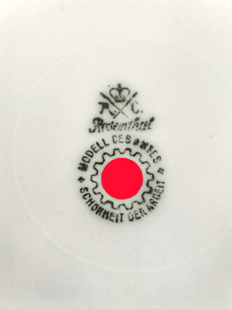 Deutsche Arbeitsfront, Kantinenporzellan Suppenteller, Hersteller Rosenthal, Durchmesser 23cm, gebraucht