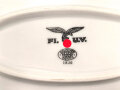Luftwaffe, Kantinenporzellan große Vorlegeplatte, Gesamtlänge 41cm, Hersteller Bauscher Weiden 1938, Gebraucht