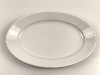 Reichsarbeitsdienst, Kantinenporzellan große Vorlegeplatte, Gesamtlänge 42cm, Hersteller Königszelt 1940, Gebraucht