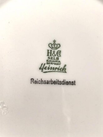 Reichsarbeitsdienst, Kantinenporzellan kleine Schale, Hersteller H&G Selb Heinrich, Durchmesser 17cm, gebraucht