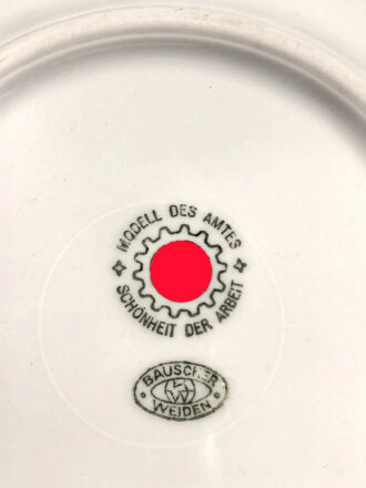 Deutsche Arbeitsfront, Kantinenporzellan kleine Schale, Hersteller Bauscher Weiden, Durchmesser 17cm, gebraucht