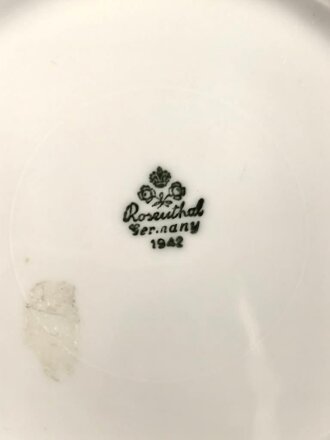 Kantinenporzellan kleine Schale, Hersteller Rosenthal 1942, Durchmesser 17cm, gebraucht