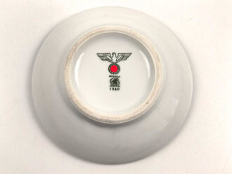 Heer, Kantinenporzellan kleine Schale, Hersteller Bohemia 1940, Durchmesser 17cm, gebraucht