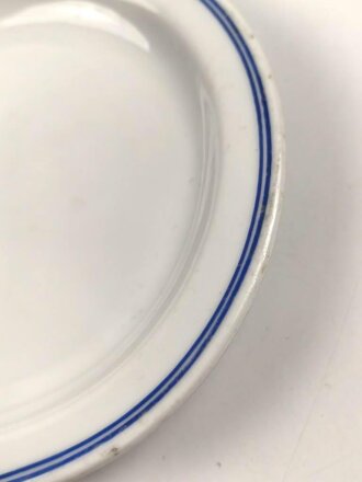 Deutsche Arbeitsfront, Kantinenporzellan kleine Servierplatte, Hersteller TK Thun, Gesamtlänge 26cm, gebraucht