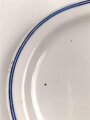 Deutsche Arbeitsfront, Kantinenporzellan kleine Servierplatte, Hersteller TK Thun, Gesamtlänge 26cm, gebraucht