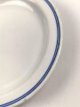 Deutsche Arbeitsfront, Kantinenporzellan kleine Servierplatte, Hersteller TK Thun, Gesamtlänge 26cm, gebraucht