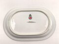 Deutsche Arbeitsfront, Kantinenporzellan kleine Servierplatte, Hersteller Rosenthal, Gesamtlänge 26cm, gebraucht