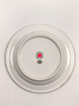 Deutsche Arbeitsfront, Kantinenporzellan kleiner Teller, Hersteller Bauscher Weiden, Durchmesser 19cm, gebraucht