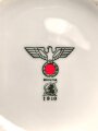 Heer, Kantinenporzellan tiefe Schale, Hersteller Bohemia 1940, Durchmesser 21cm, gebraucht